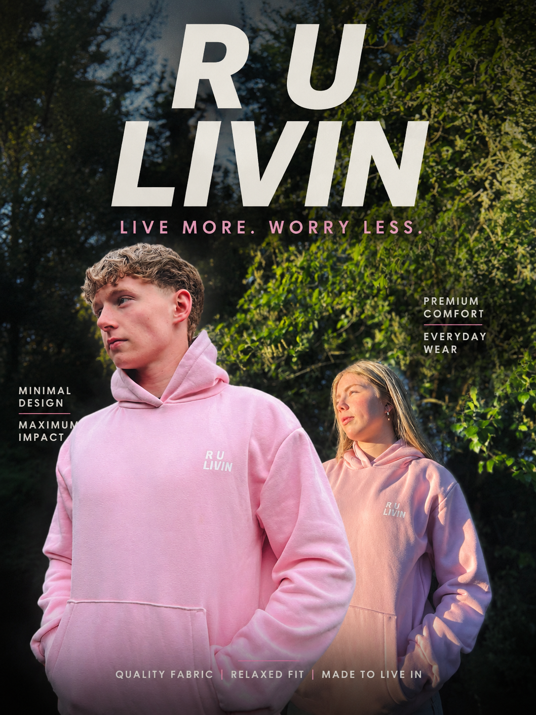 Pink Unisex R U LIVIN Hoodie