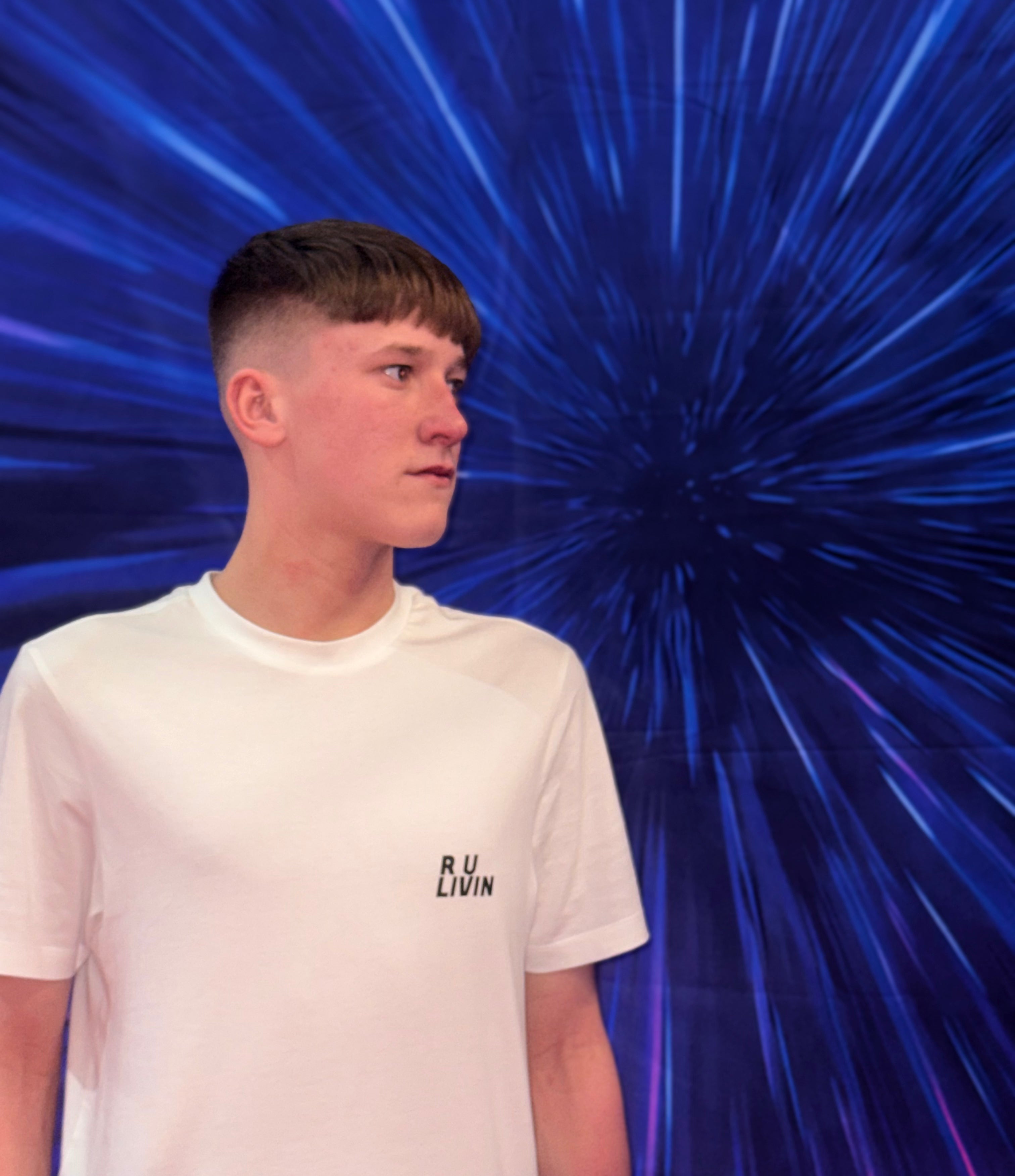 White "R U LIVIN" T-shirt